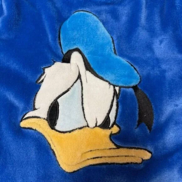 Disney Parks Donald Duck Plush Fleece Pullover Sweatshirt Velour Adult Small - Picture 3 of 9